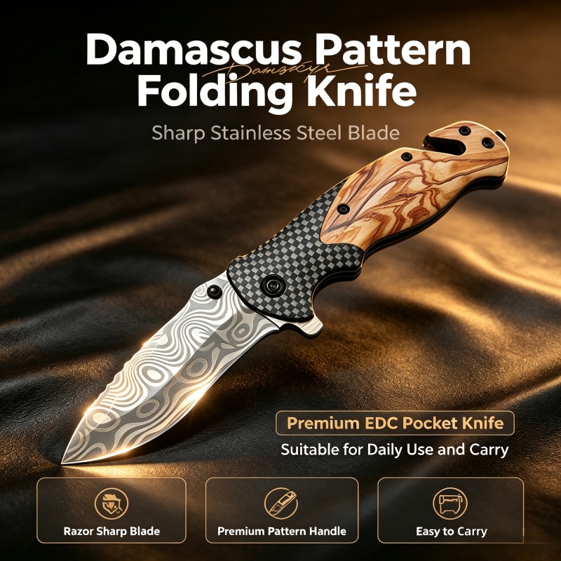 Coltello Pieghevole con Motivo - Edc Carry Pocket Knife recensione e prezzo
