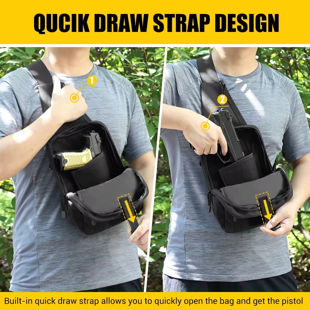 Borsa Tattica per Pistola, Fon - Edc Concealed Carry Sling Bag recensione e prezzo